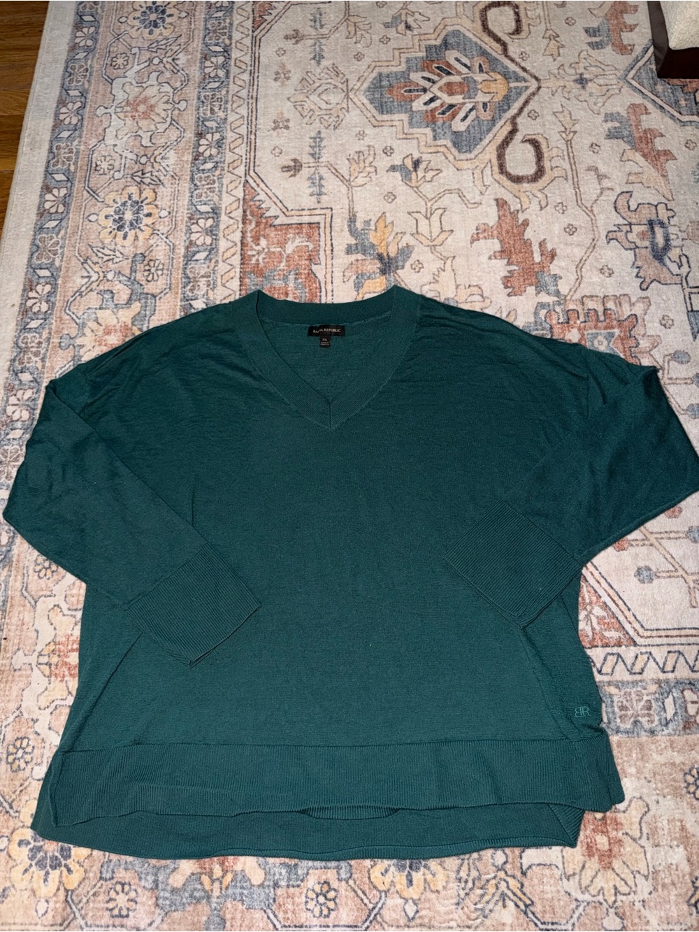 Banana Republic Deep Teal V-Neck Sweater